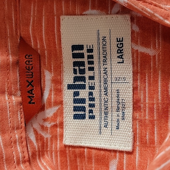 URBAN PIPELINE  BOYS  ORANGE  BUTTON DOWN  SHIRT/ L. - Picture 8 of 9